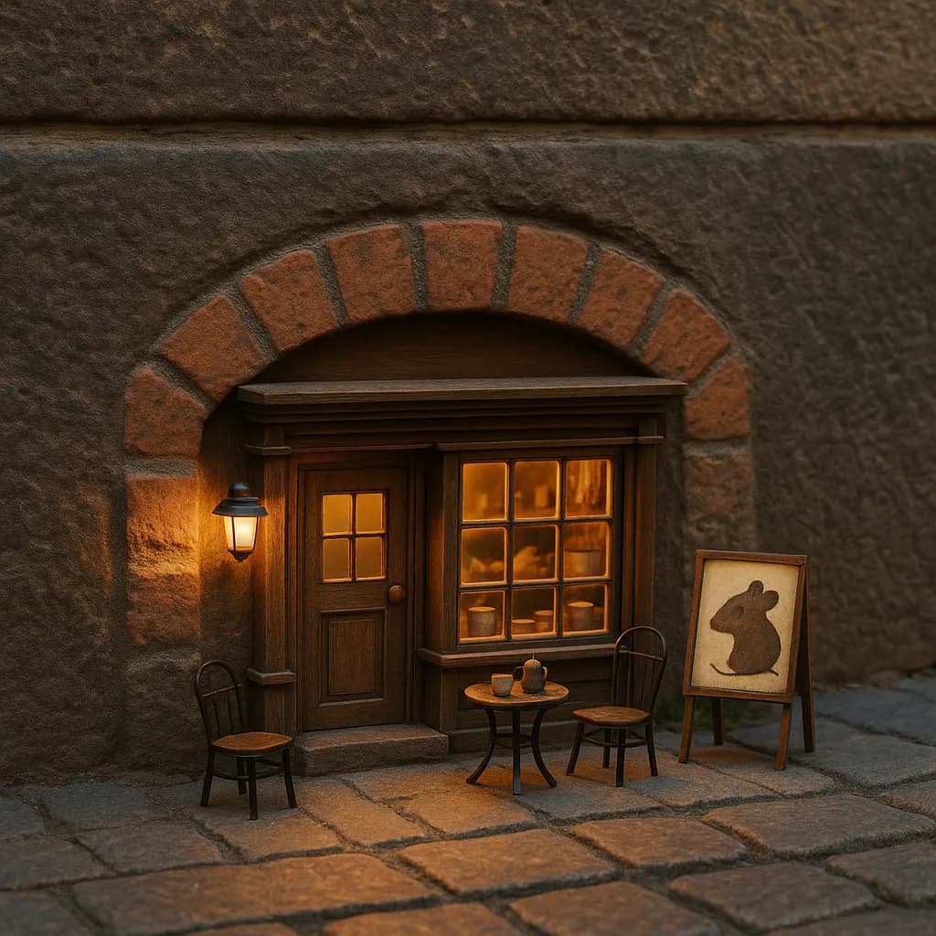 Tiny Mouse Art in a Museum